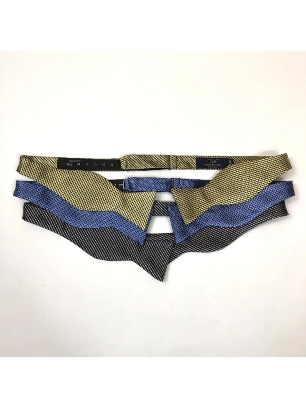 Brooks Brothers 346 Set of 3 Silk Bow Tie Adjustable Made in USA